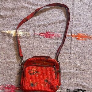Lug Red Floral Ranger Crossbody Bag EUC